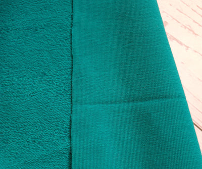 Solid French Terry loopback 95% stretch cotton fabric per half metre