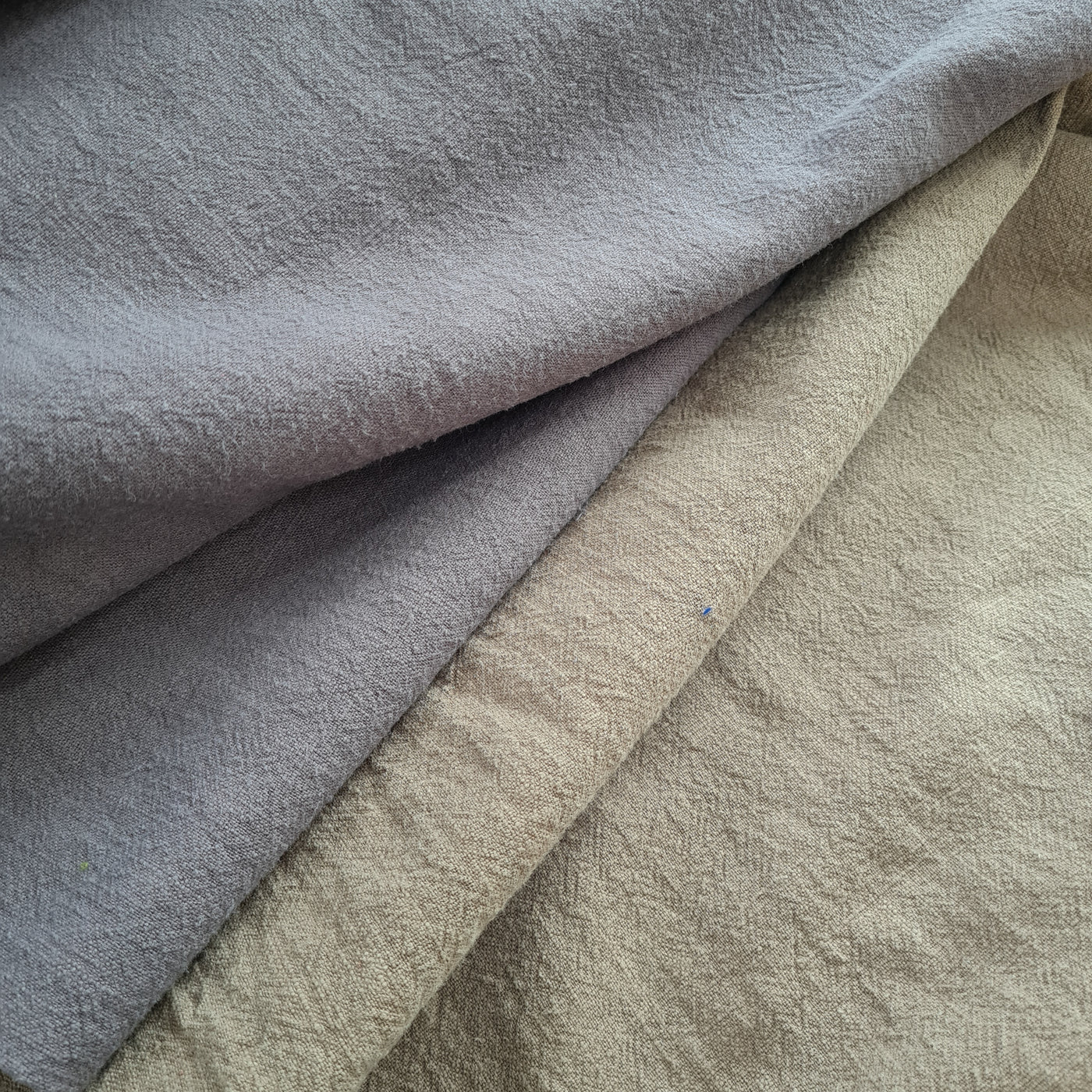 Bio Washed Linen Touch Fabric: Antra/charcoal by the half metre