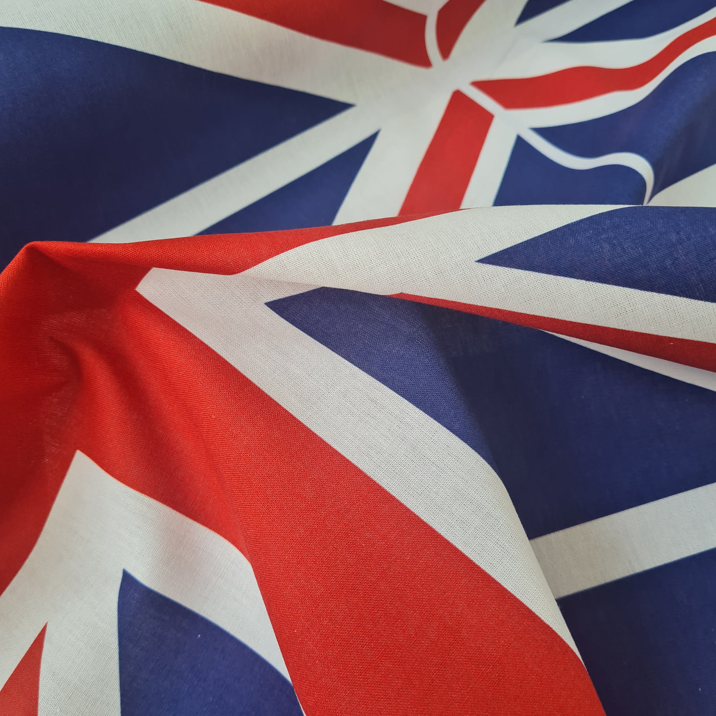 UK flag Union Jacks. Cotton Fabric, per 1/2m