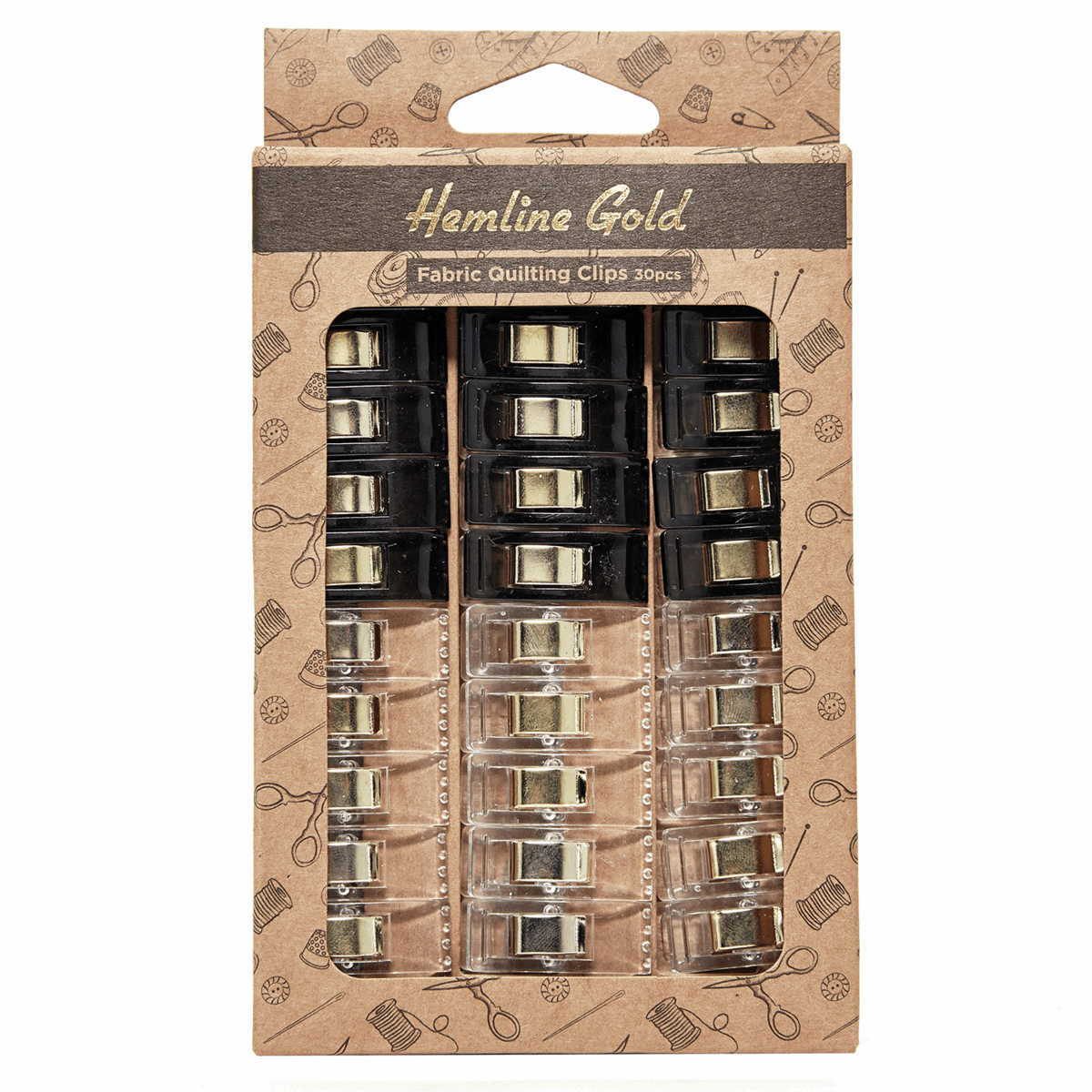 30 pack Hemline Gold wonder clips /quilt clips 25 mm for sewing or crafting.