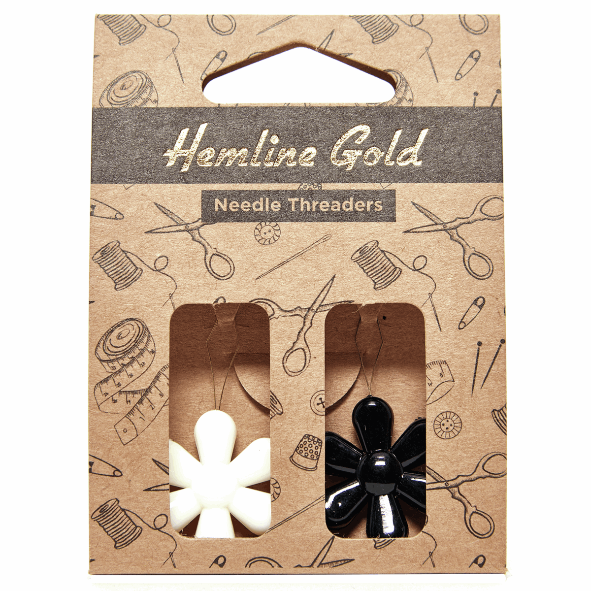 2 pack Flower Easy Needle Threaders: Hemline Gold. Sewing and crafts.