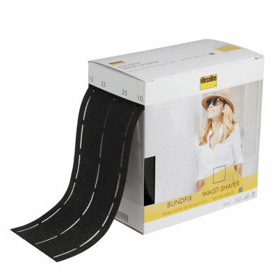 Vlieseline Vilene Bundfix Waist shaper/ Fuse and Fold Firm waistband: x 3cm /2.5 cm: Grey white