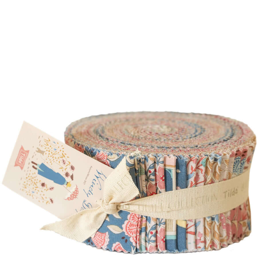Windy Days Fabric Roll: 40 2.5" x 120 cm fabric strips by Tilda. floral quilting fabrics.