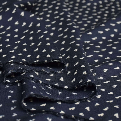 Charcoal black ditsy geo 100% viscose woven dressmaking fabric. By Cousette France. Per 1/2m