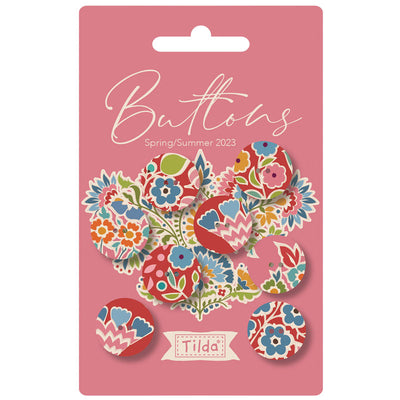 Tilda Pie in the Sky Buttons Pack of 8 Fabric Covered