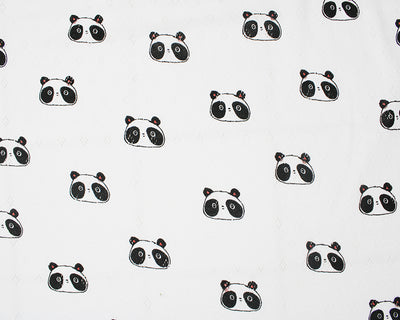 Panda Fine 100% cotton jersey knit with Diamond openwork/ Pointelle fabric. By Poppy. Cut to order by the 1/2 metre.