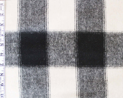 Plaid / Check Tile Wool Mix Woven Brushed fabric by the half metre.