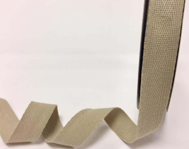 Bertie's Bows Cotton Herringbone Webbing/Tape: 25 mm. Per metre