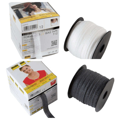 Vlieseline Fusible Bias Tape Formband T12: 12mm wide grain reinforced