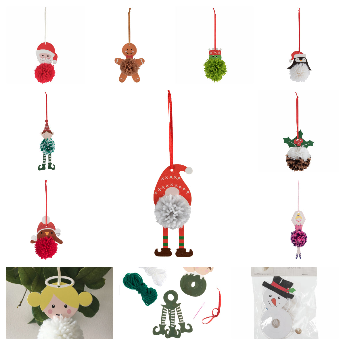 Trimits Pom-pom craft kit Christmas decoration, great stocking filler. Kids, adults.