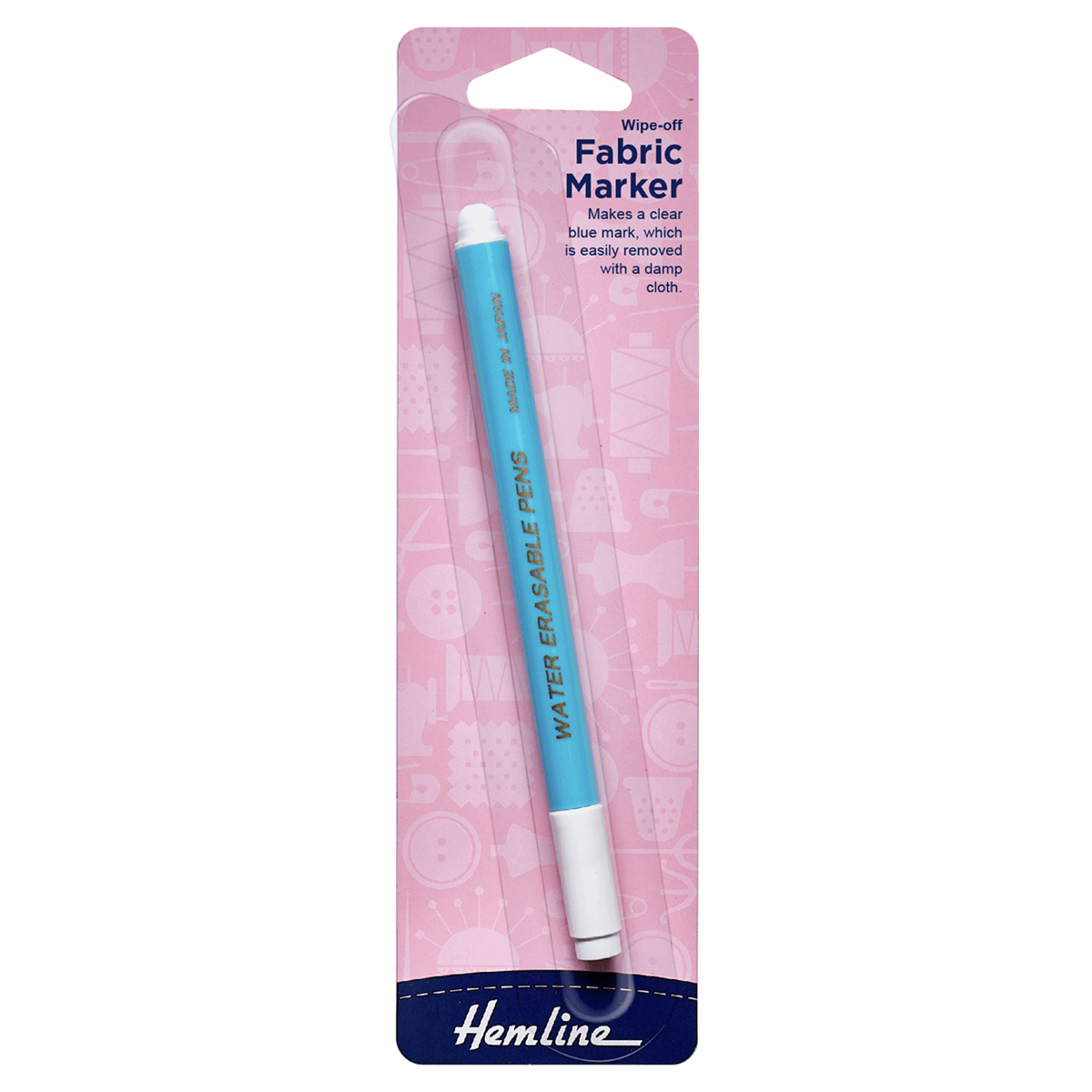 Hemline wipe off wash out fabric marking pen: sewing, quilting, embroidery.