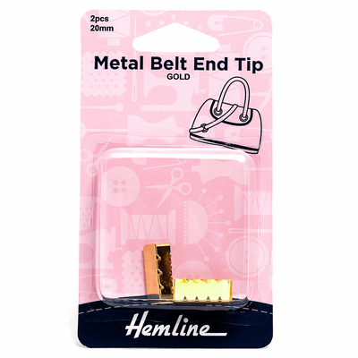 Hemline Metal belt end tips end caps (belt, bag straps, bag making) 30mm/20 mm. 2 pk
