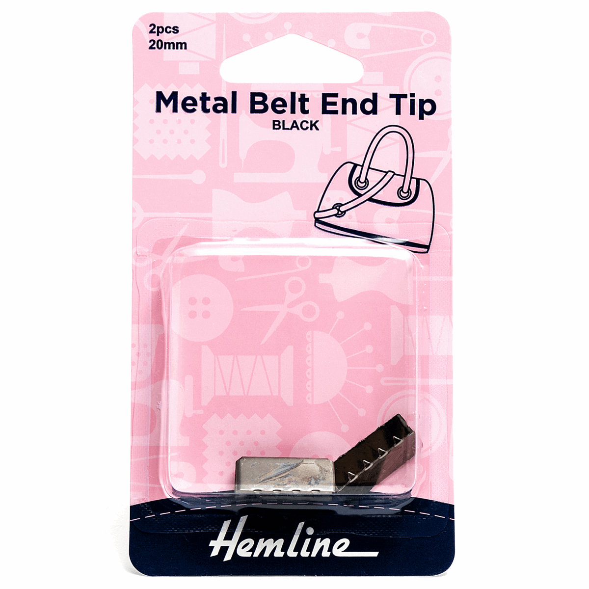 Hemline Metal belt end tips end caps (belt, bag straps, bag making) 30mm/20 mm. 2 pk