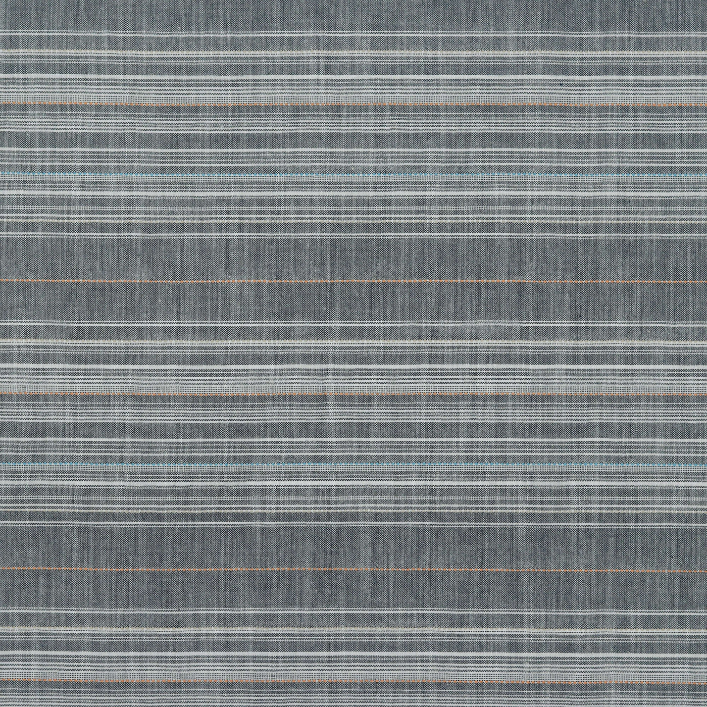 Blue lightweight yarn-dyed horizontal stripe cotton, viscose chambray fabric by the half metre.