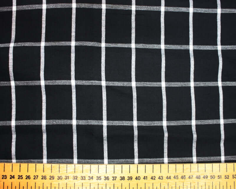 Viscose Check Crepe Summer dressmaking fabric. 85 cm end of roll