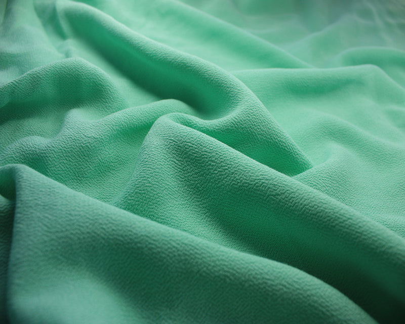 Solid Plain viscose crêpe: white, mint green and black dressmaking fabric