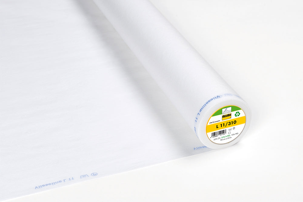 Light Weight Sew in Interfacing L11-10/310 White. Vilene Vlieseline non-woven. By the half metre.