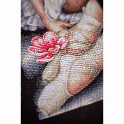 Counted Cross Stitch Kit: My Little Ballerina Shoes. 14 count by Lanarte