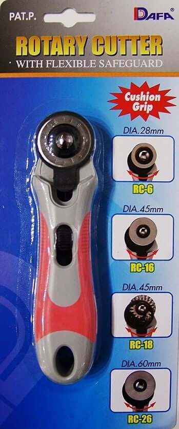 Dafa 28 /45/60 mm Rotary Cutter, sewing, crafts. With flexible safeguard and soft grip handle.