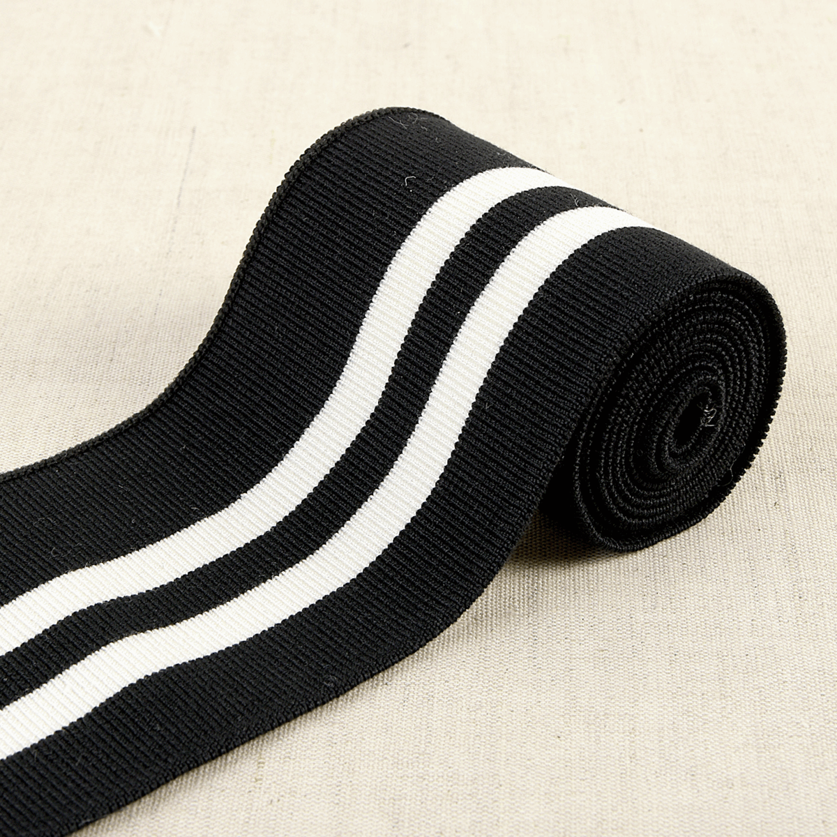 Double Stripe Cuffing By Stephanoise. Cotton Knit Fabric: cuffs and waistbands.
