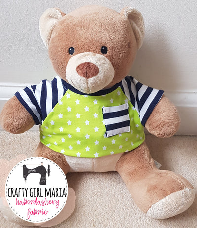 Teddy Bear Tee T-shirt/T-shirt dress clothes sewing pattern instant download PDF Instructions: for build a bear/15 inch bear