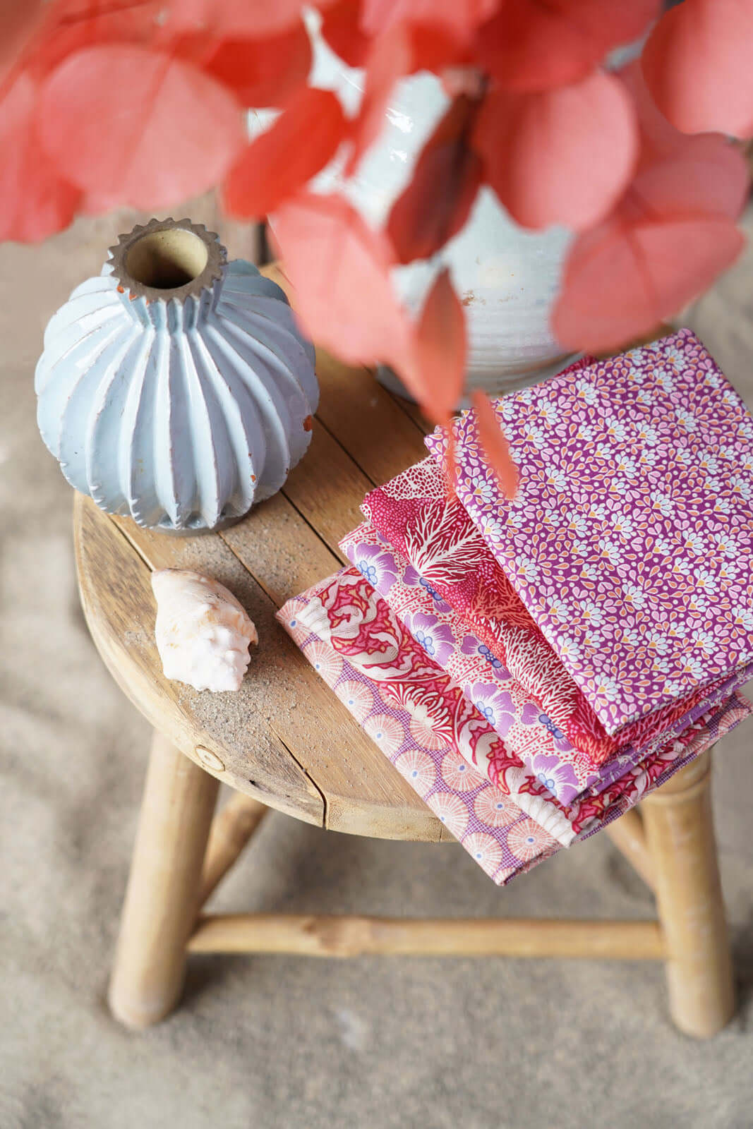 Cotton Beach Coral fabrics by the Fat quarter - cotton fabric by Tilda.