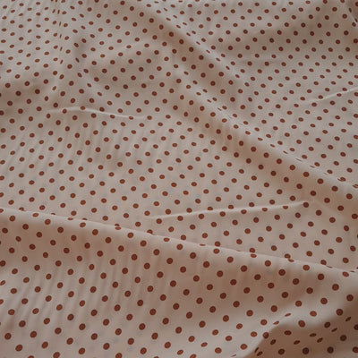 Polkadot Pois Eglantine nude 100% viscose woven dressmaking fabric. By Cousette. Per 1/2m