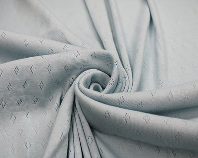Fine 100% cotton jersey knit with Diamond openwork/ Pointelle fabric x 1/2 m