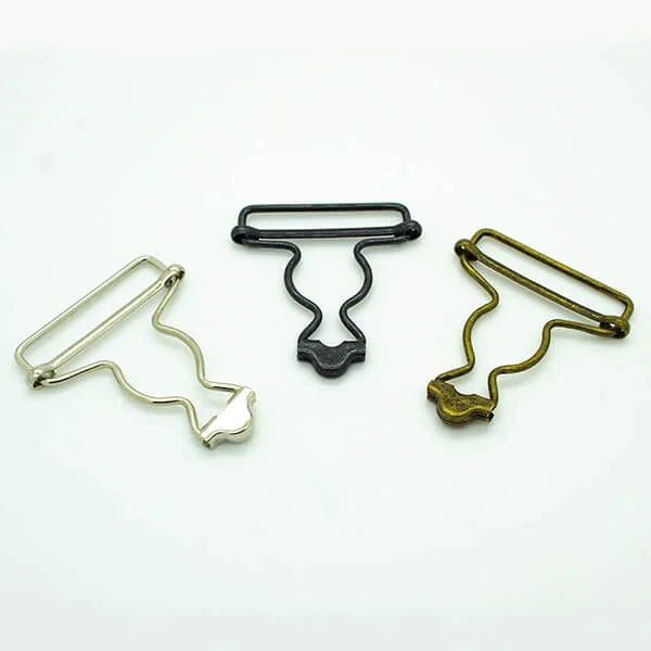 Dungaree Clips/ Buckles. Antique brass, silver and gunmetal coloured metal 40 mm. 2pk