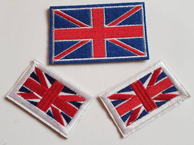 Union Jack/British flag motif iron on or sew on patch. Appliqué patches.