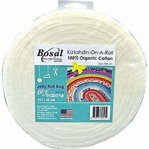 Bosal 390K-25 100% Organic Cotton Katahdin batting/wadding strips. Jelly roll. 2.5" x 25 yards