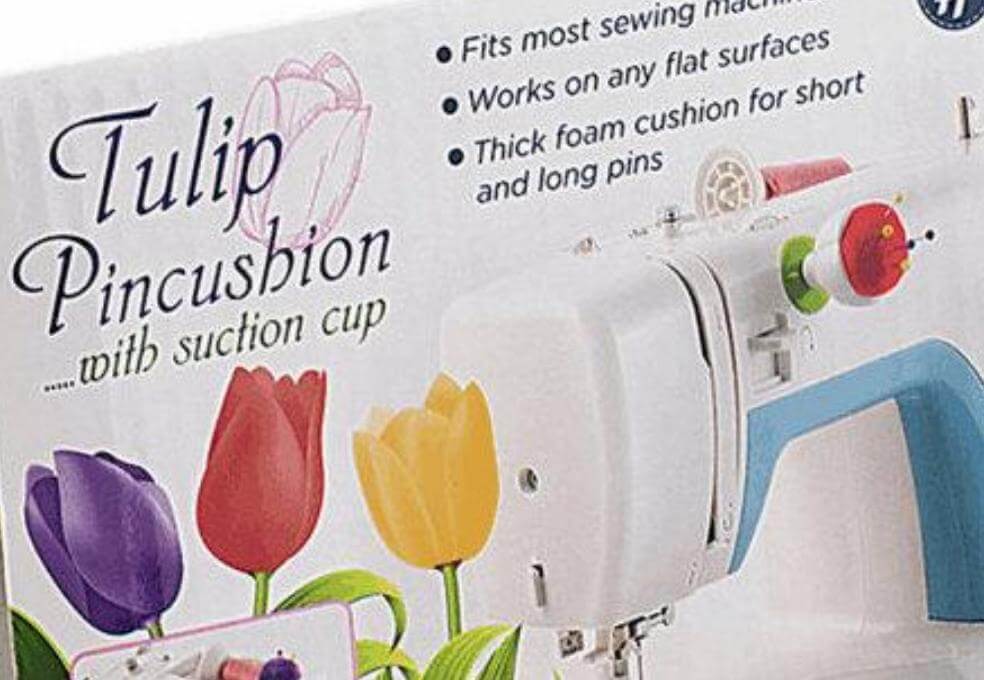 Tulip Pin Cushion. Attaches to sewing machine by suction cup. Pincushion sewing or craft gift.