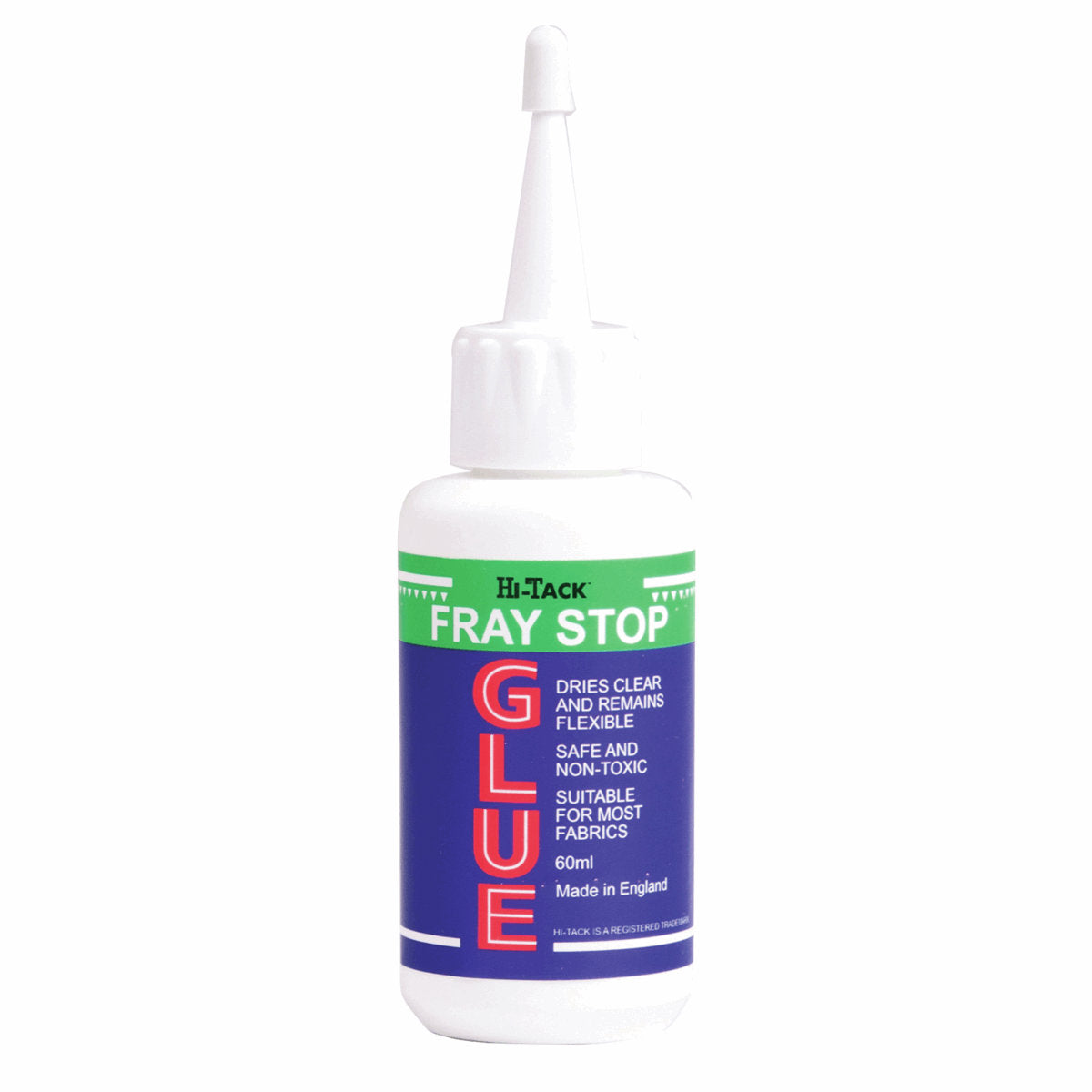 Hi-Tack Fray Stop Glue, stops fabric edges fraying. 60 ml. Can be iron. HT1500