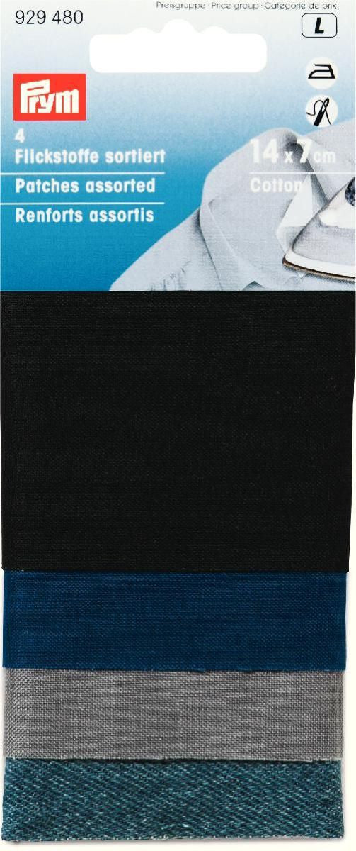 Prym Repair Tape/patch/ repair sheet. Denim, black, white, navy blue, grey.