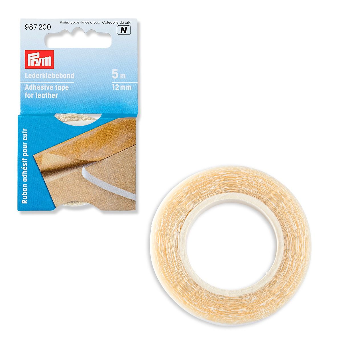 Prym Double Sided Adhesive Tape for Leather 5m x 12 mm 987200.