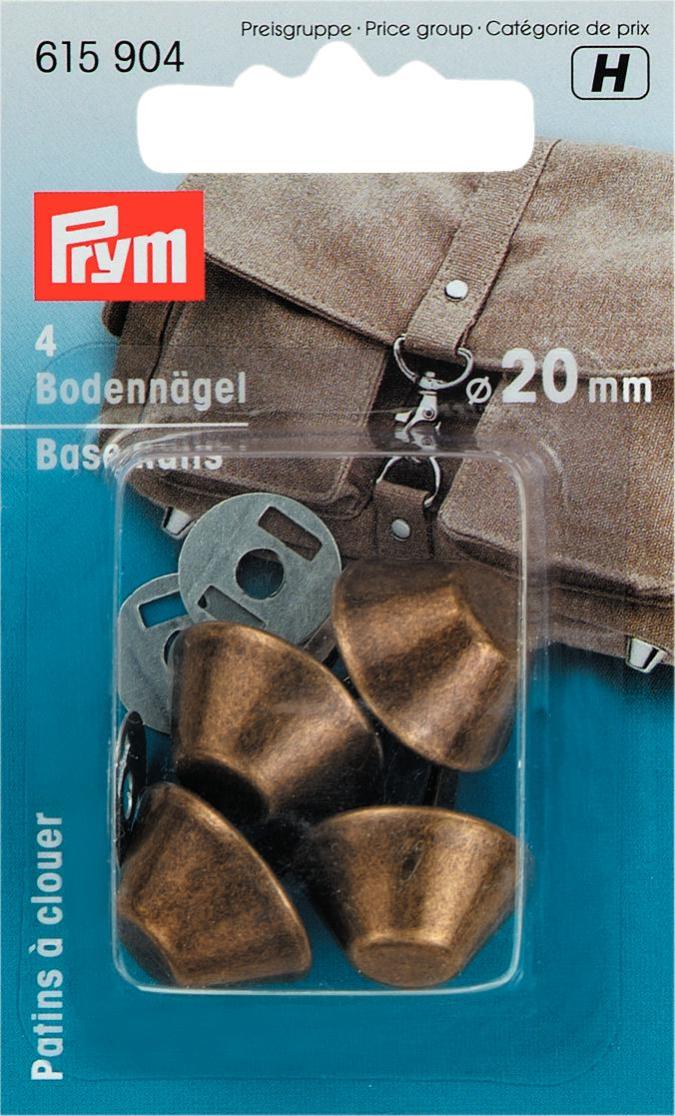 Prym antique brass coloured studs for the base of bags: 15/20 mm silver and brass