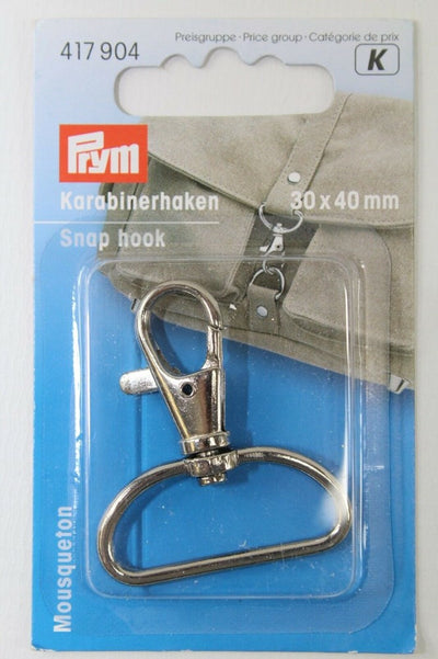 Prym Snap Hooks Swivel Clip Fasteners (bag making keys) 30 mm/40 mm various metal
