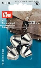 Prym antique brass coloured studs for the base of bags: 15/20 mm silver and brass